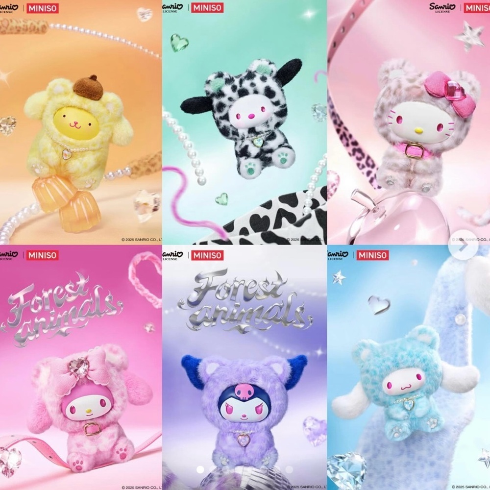 MINISO Sanrio Characters Forest Animal Vinyl Plush Pendant - Kuromi - Picture 7 of 7